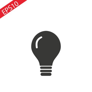 Beyaz arka plan üzerinde ampul simge vektör. Vektör çizim. EPS