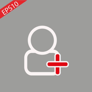 Beyaz arka plan eps üzerinde Kullanıcı satırı simgesi ekleme