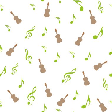 Symbols of Music. Sixteenth, Eighth, quarter and half note with treble and bass clef clipart