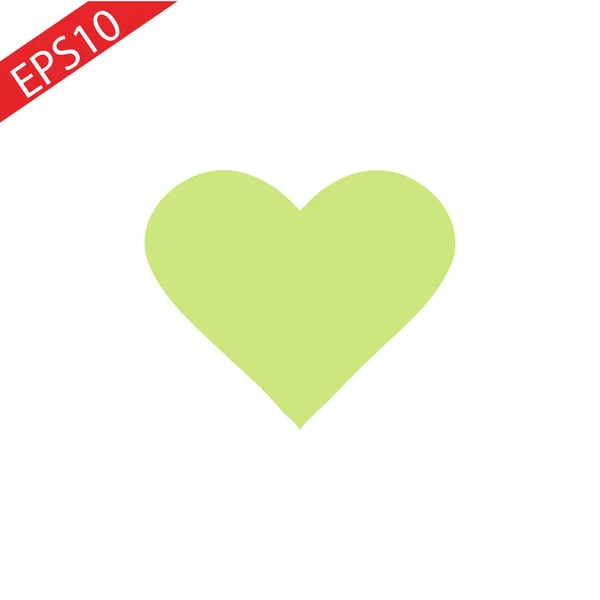 Icono Plano Corazón Verde Piso Eps — Archivo Imágenes Vectoriales