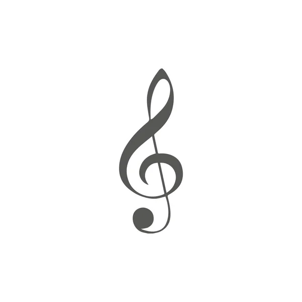 Icône Vectorielle Simple Pour Thème Musical Illustration Clef Aigu Sur — Image vectorielle