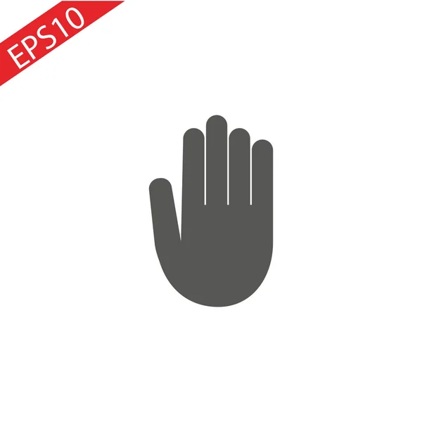 Stop Hand Symbol Trendigen Flachen Stil Isoliert Auf Grauem Hintergrund — Stockvektor