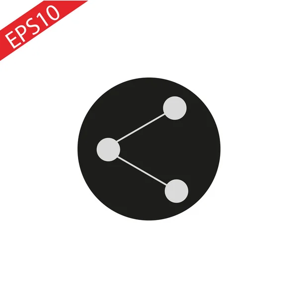 Icono de Vector of Share en la línea Circle, símbolo icónico dentro de un círculo, sobre fondo blanco. Diseño icónico vectorial . — Vector de stock