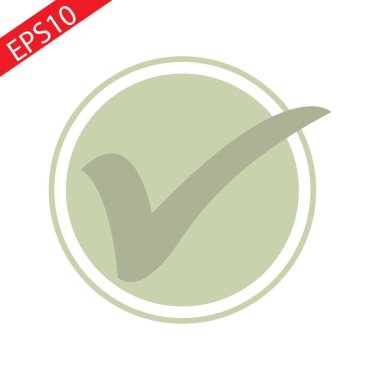 Beyaz arkaplanda yeşil tik kutusu vektör çizimi izole edildi