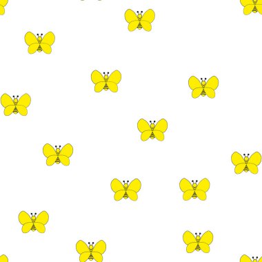 Açık sarı arka planda çalışkan arıların harika tasarımı