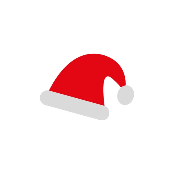 Cappello rosso Babbo Natale isolato. Decorazione cappello Babbo Natale. illustrazione vettoriale in styl piatto — Vettoriale Stock