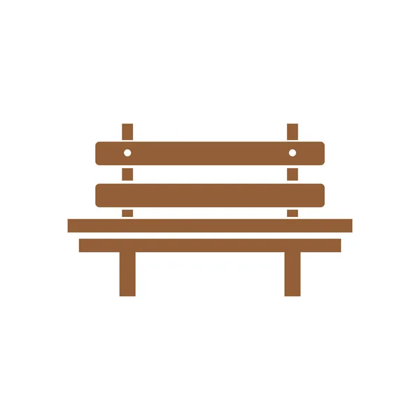 Drewniana ławka izolowana na białym tle. Park brązowy wektor ławka w stylu płaskim — Wektor stockowy