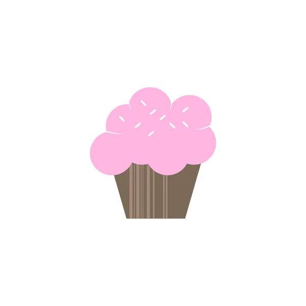 Šablona loga cukrárny. Růžový krémový lesklý dort ilustrace.Cupcake shop logo šablony. — Stockový vektor