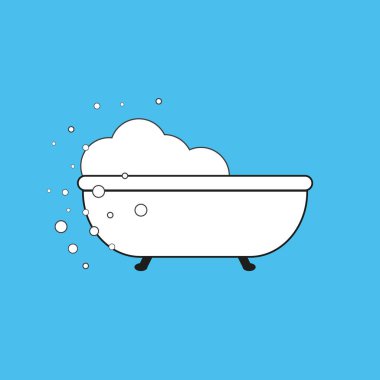 Beyaz arka planda izole edilmiş Retro Banyo ikonu. Vektör sanatı.