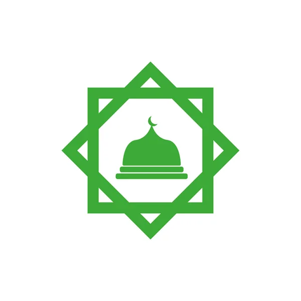 Вектор Дизайна Логотипа Мечети Герб Концепция Дизайна Творческий Символ Икона — стоковый вектор