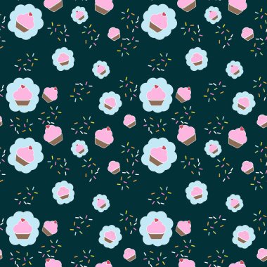 Tatlı ve pastalı, kusursuz bir desen. 10 saniye.