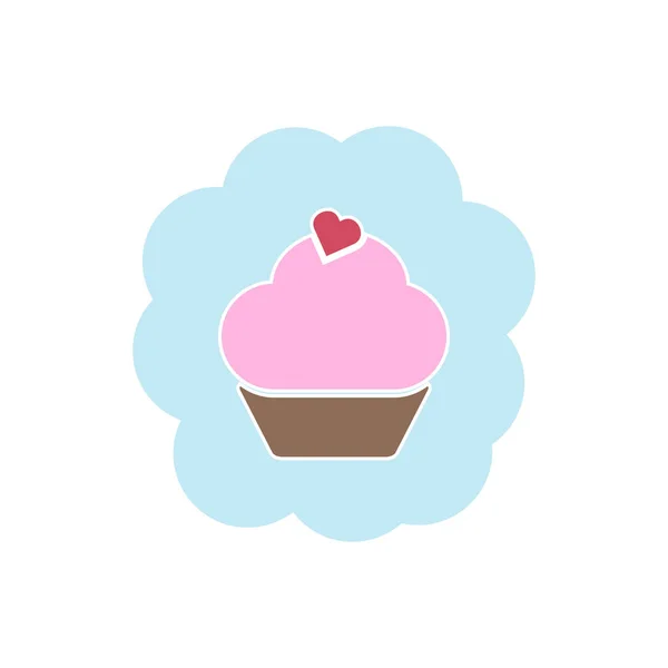 Icône Cupcake Sur Fond Blanc Pour Votre Conception Illustration Vectorielle — Image vectorielle