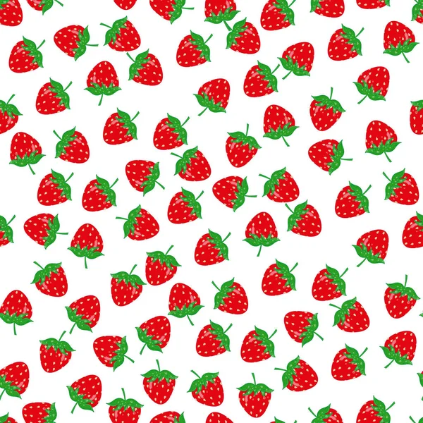 Patrón Sin Costura Acuarela Fresas Vector Ilustración Eps — Archivo Imágenes Vectoriales