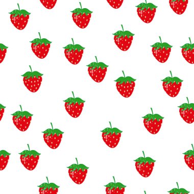 Suluboya çilek vektör illüstrasyonunun kusursuz deseni 10 birim.