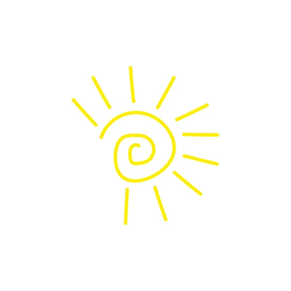 Κίτρινος Στυλιζαρισμένος Ήλιος Inky Painted Tribal Style Διανυσματικό Εικονίδιο Eps — Διανυσματικό Αρχείο