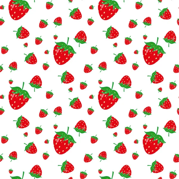 Patrón Sin Costura Acuarela Fresas Vector Ilustración Eps — Archivo Imágenes Vectoriales