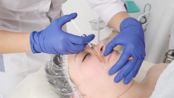 Naaldmesotherapie Schoonheidssalon Kliniek — Stockvideo