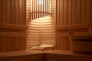Ahşap Sauna, ıslak alan, buhar, dinlenme alanı