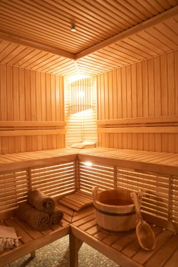 Ahşap Sauna, ıslak alan, buhar, dinlenme alanı