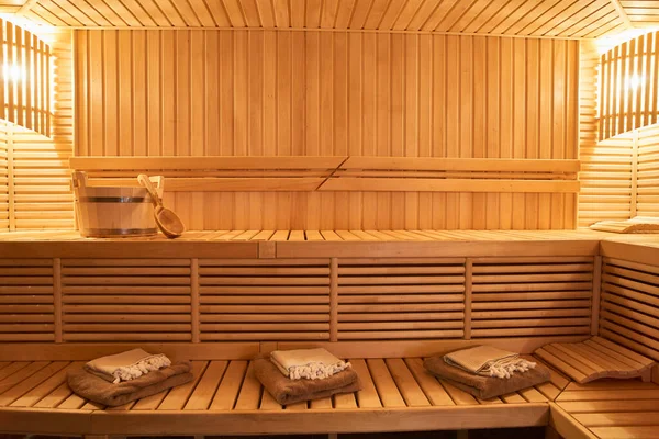 Sauna Madera Zona Húmeda Vapor Zona Recreo — Foto de Stock