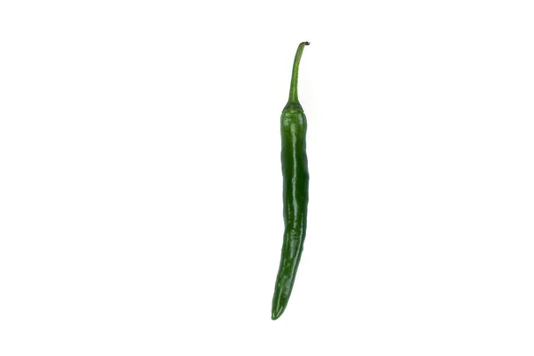 Frische Grüne Chilischote Auf Weißem Hintergrund — Stockfoto