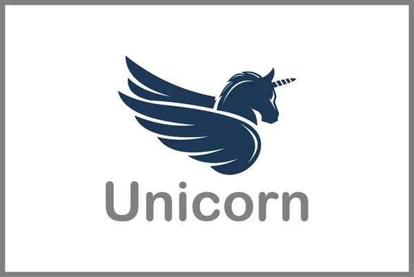 Unicorn Logo Strong Icon — Stock Vector