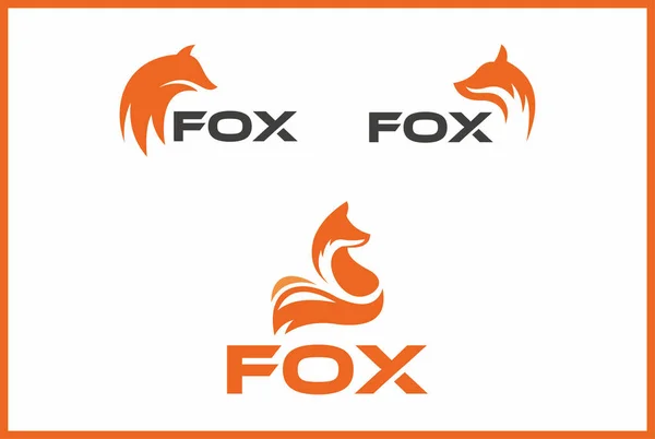 Simple Head Fox Logotype — Stock Vector