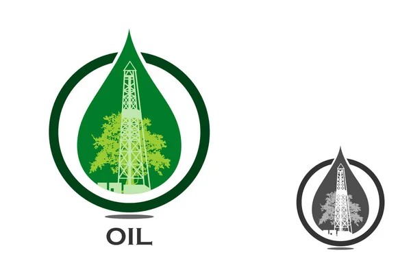 Logotipo Plataforma Petrolera Para Compañía Petrolera — Vector de stock