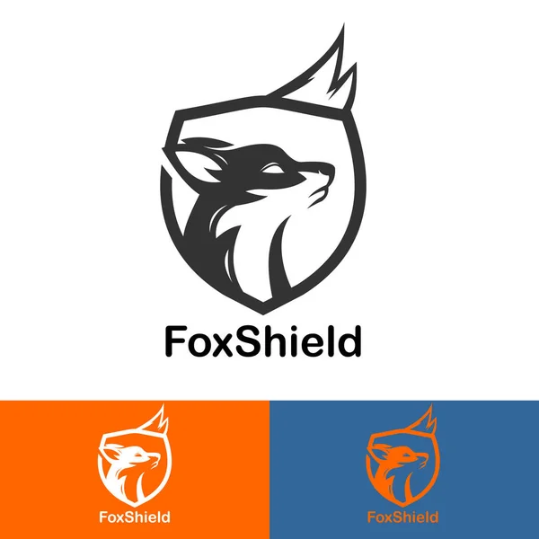 Fox ve kalkan, akıllı simge logo