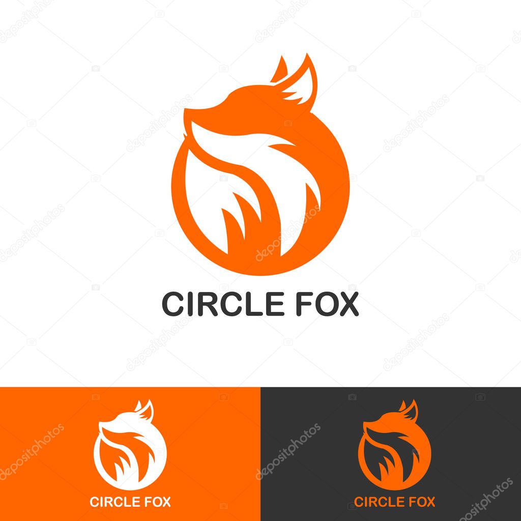 Simple circle fox icon logotype