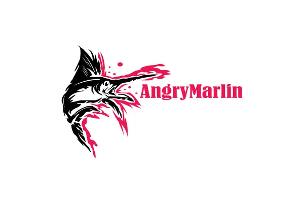 Kızgın Marlin Balık Logosu, şirket için güçlü simgeler
