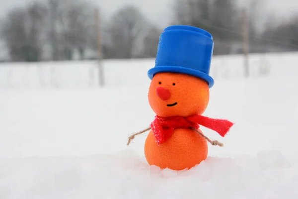 Velho Boneco Neve Boneco Neve Derretido Inverno — Fotografia de Stock