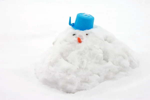 Big Old Snowman Melted Snowman Winter — Stock Photo, Image