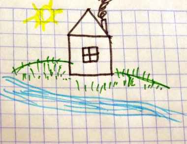 Çocuk çizimleri. Kartpostal, geçmiş ve ambalaj tasarımı için elementler. Giysi baskıları. 