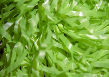 Abstract green background of thin rustling ribbons.