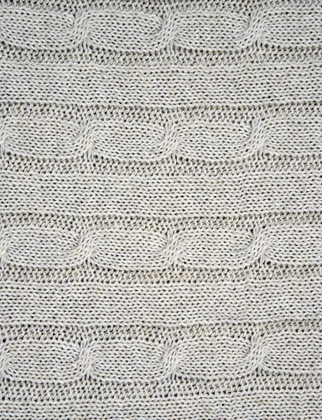 Cornice intera di plaid grigio lavorato a maglia come sfondo. Modello orizzontale di sfondo grigio . — Foto Stock