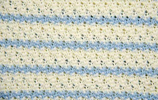 Fond en coton tricoté rayé bleu et blanc . — Photo