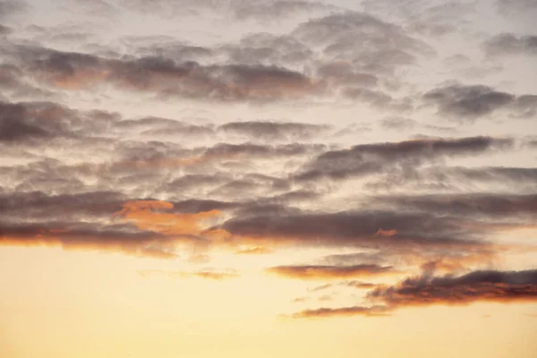 Повнокадрове Небо Хмарами Освітленими Вечірніми Променями Сонця Вільний Простір Тексту — стокове фото