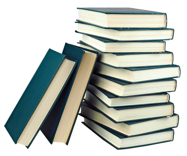Stack of real books on white background, isolated — Stock Photo, Image