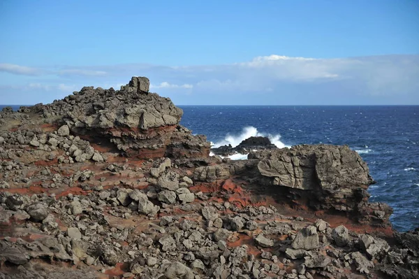 Vulkanisk Lava Kusten Hawaiianska Maui — Stockfoto