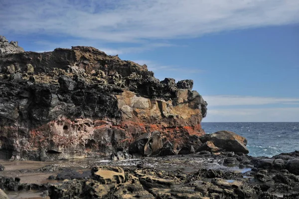 Vulkanisk Lava Kusten Hawaiianska Maui — Stockfoto