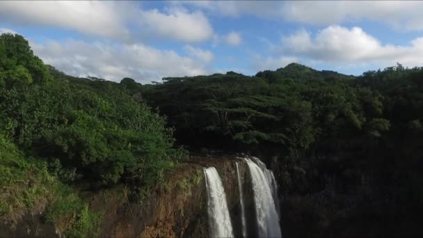 Wodospady Hawajskiej Wyspie Kauai — Wideo stockowe