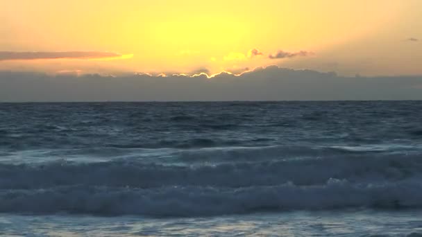 Sunrise Shore Hawaiian Island Kauai — Stock Video