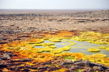 Dallol yanardağ (Etiyopya çarpıcı renkler)