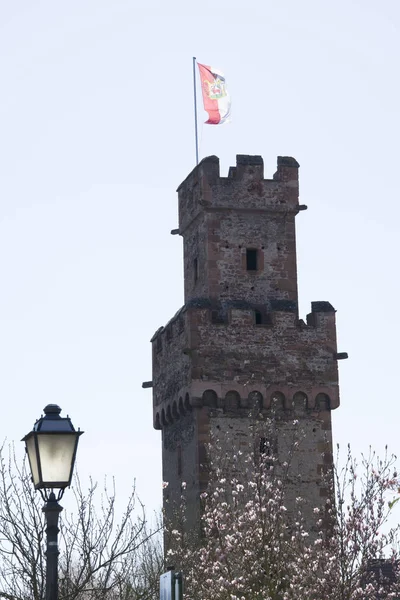 Παλαιό Ρωμαϊκό Πύργο Την Πόλη Της Obernburg Στη Βαυαρία — Φωτογραφία Αρχείου