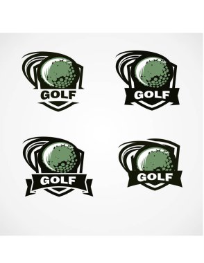 Golf rozet Logo vektör Set 4