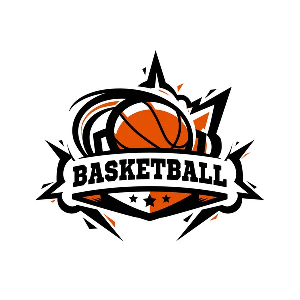 Swoosh Baloncesto Bola Logo Vector — Archivo Imágenes Vectoriales