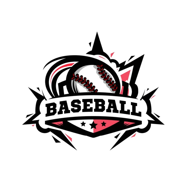 Honkbal Bal Logo Vector Swoosh — Stockvector