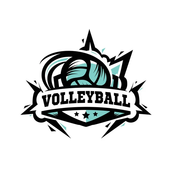 Volley Ball Logo Vektör Swoosh — Stok Vektör