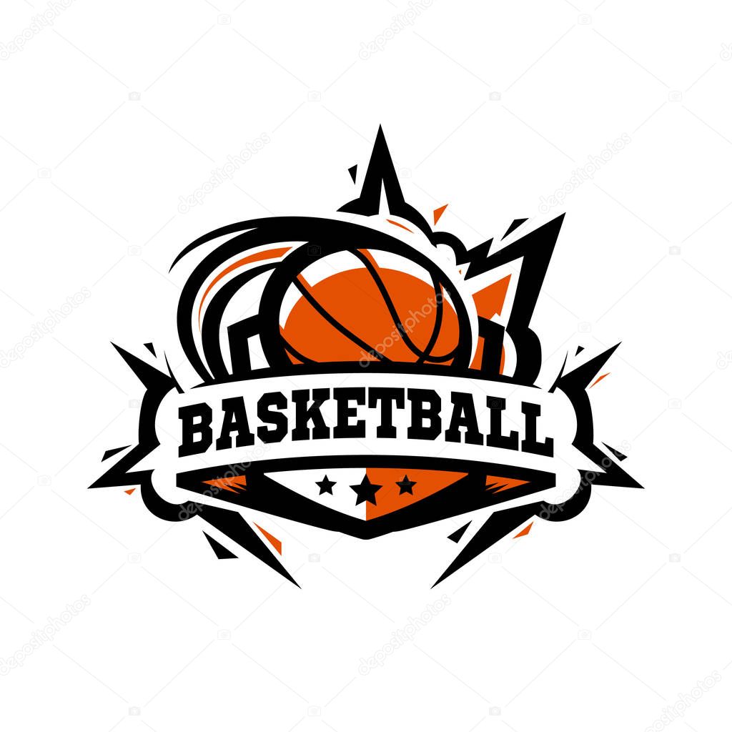 Swoosh Basketball Ball Logo Vector